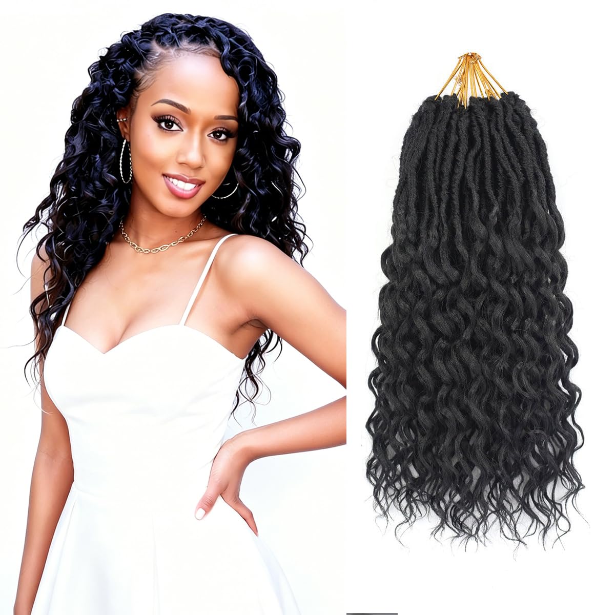 Amazon.com : Faux Locs With Curly Ends 12 Inch 8 Packs Prelooped